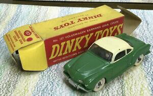 �y���������z�z�r�[�@�͌^�ԁ@�ԁ@���[�V���O�J�[ ���O���[���z���C�g�t�H���N�X���[�Q���J�u���I���^�C�v�M�A�J�b�gdinky toys 187 vertblanc volkswagen karmann ghia coupe near comme neuf in vgbox