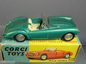 �y���������z�z�r�[�@�͌^�ԁ@�ԁ@���[�V���O�J�[ �r���e�[�W�R�[�M�[���f���X�|�[�c�{�b�N�Xvintage corgi toys model 302 mga voiture sport vn en parfait etat, dans sa boite