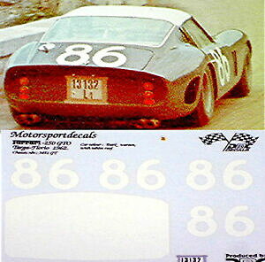 yzzr[@͌^ԁ@ԁ@[VOJ[ tF[^Kt[IfJ[fJ[ferrari 250 gto 62 targa florio 1962 124 autocollant decalcomanie