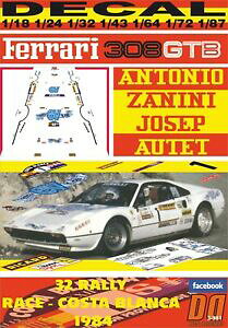 �y���������z�z�r�[�@�͌^�ԁ@�ԁ@���[�V���O�J�[ �f�J�[���t�F���[�����[�X�R�X�^�u�����Jdecal ferrari 308 gtb azanini r racecosta blanca 1984 2nd 01
