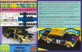【送料無料】ホビー　模型車　車　レーシングカー デカールフィアットアバルトスウェーデンanexo decal 143 fiat 131 abarth malen swedish r 1977 02