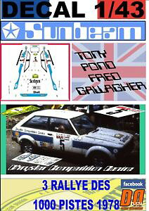 yzzr[@͌^ԁ@ԁ@[VOJ[ fJ[NCX[Tr[sdecal 143 chrysler sunbeam tpond r1000 pistes 1978 2nd 01