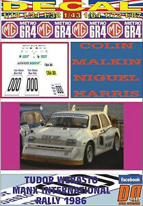 �y���������z�z�r�[�@�͌^�ԁ@�ԁ@���[�V���O�J�[ �f�J�[���R�����}�������[decal mg metro 6r4 car 000 colin malkin manx international rally 1986 02