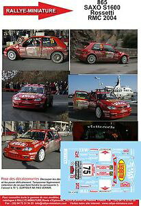 yzzr[@͌^ԁ@ԁ@[VOJ[ fJ[VgGZbeBeJ[[decals 132 ref 865 citroen saxo s1600 rossetti rallye monte carlo 2004 rally