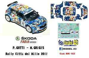 yzzr[@͌^ԁ@ԁ@[VOJ[ fJ[VR_t@rA[`b^fC~bdecal 143 skoda fabia s2000 gotti rally citta dei mille 2011