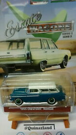 【送料無料】ホビー　模型車　車　レーシングカー シボレーノマドチェイスgreenlight estate wagons 1955 chevrolet nomad chase n36