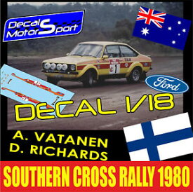 【送料無料】デカールバタネンリチャーズラリーサザンクロスDecal 1/18 A. Vatanen - D. Richards Rally Southern Cross 1980