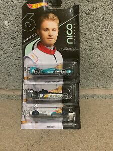 �y���������z�j�R�E���Y�x���O�̃z�b�g�z�C�[�����[�T�[×�VNico Rosberg Hot Wheels Racers X 3 New
