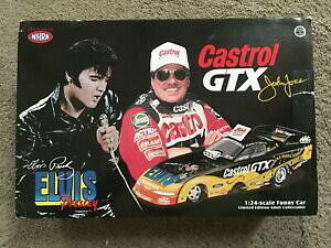 【送料無料】ジョン・フォースエルビス・プレスリー:フォードムスタングの直筆サイン入りの車1998 John Force Elvis Presley Castrol 1:24 NHRA Ford Mustang Autographed Car