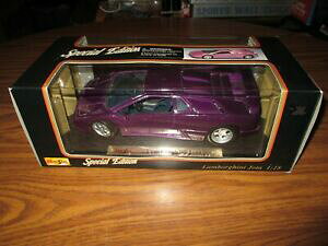 yz{M[jFXP[1995 Maisto Purple Lamborghini Jota 1:18 Scale Limited Edition
