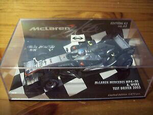 yz}N[{[ɃeXghCo[̃AbNXEuc̏1/43 McLAREN 2005 MP4/20 TEST DRIVER ALEX WURZ SIGNED ON CARDBOARD