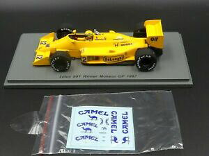 yzXp[NFACgEZi[^X҃iRLfJ[Spark 1:43 Ayrton Senna Lotus 99T Winner Monaco GP F1 1987 Camel decals S7131