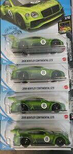 【送料無料】ホビー ・模型車・バイク レーシングカー ホットホイールベントレーコンチネンタルケースロットhot wheels 2020 1st edition 2018 bentley continental gt3 q case ** lot of 4