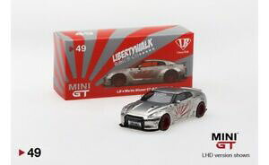 �y���������z�z�r�[ �E�͌^�ԁE�o�C�N ���[�V���O�J�[ �~�j���[�N�X�T�e�B���V���o�[mgt00049l mini gt lbworks nissan gtr r35 satin silver lhd 164