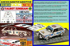 �y���������z�z�r�[ �E�͌^�ԁE�o�C�N ���[�V���O�J�[ �A�l�L�\�f�J�[���^���{�b�g�T���r�[�����[�^�X�A�����g�C���H�l���c�[���h�R���Zanexo decal 143 talbot sunbeam lotus henri toivonen tour de corse 1