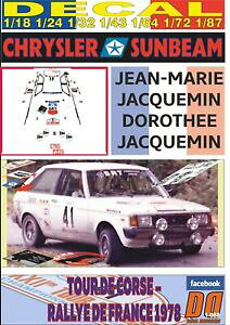 yzzr[ E͌^ԁEoCN [VOJ[ fJ[NCX[Tr[WbN~c[hRXdecal chrysler sunbeam jm jacquemin tour de corse 1978 13rd 06