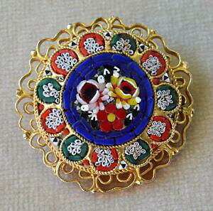 yzzr[ E͌^ԁEoCN [VOJ[ Be[WC^AgmhhAY[Ffz~NZhhu[`vintage italia tono dorado azul verde rojo micro mosaico redondo