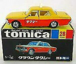 yzzr[ E͌^ԁEoCN [VOJ[ ETg~jJ[g^Ri^NV[WAVIll{bNXg~Jusato minicar 165 toyota corona taxi giallo arancionenero box tomica 28
