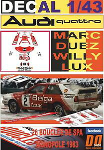 yzzr[ E͌^ԁEoCN [VOJ[ fJ[AEfBNgxM[f[Yu[NfXpdecal 143 audi quattro a1 belgian m duez boucles de spa 1983 winner 01