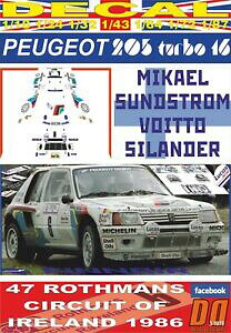 yzzr[ E͌^ԁEoCN [VOJ[ fJ[vW[^[{AChXg[T[Lbgdecal peugeot 205 turbo 16 m sundstrom circuit of ireland 1986 dnf 01