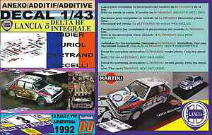 �y���������z�z�r�[ �E�͌^�ԁE�o�C�N ���[�V���O�J�[ �f�J�[�������`�A�f���^�C���e�N�e�Q�I���I�[���A���[���`��annex decal 143 lancia delta hf integrale d auriol r argentina 1992 winner 01