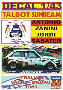 �y���������z�z�r�[ �E�͌^�ԁE�o�C�N ���[�V���O�J�[ �f�J�[���^���{�b�g�T���r�[���U�j�j�T�b�N�Xdecal 143 talbot sunbeam lotus a zanini r sachs 1981 winner 01