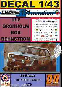 �y���������z�z�r�[ �E�͌^�ԁE�o�C�N ���[�V���O�J�[ �f�J�[���t�B�A�b�g�A�o���g�E���t�����[decal 143 fiat 131 abarth ulf rally 1000 lakes 1979 light 01