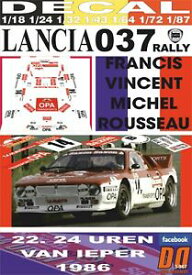 【送料無料】ホビー ・模型車・バイク レーシングカー デカールランチアラリーヴィンセントイプレスdecal lancia 037 rally f vincent ypres 24 hours r dnf 1986 01
