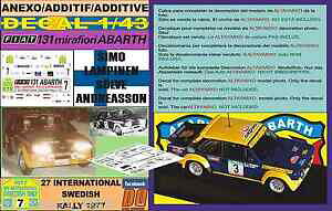 yzzr[ E͌^ԁEoCN [VOJ[ AlbNXfJ[tBAbgAogylXEF[fannex decal 143 fiat 131 abarth s lampinen swedish r 1977 01