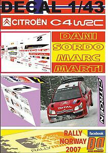yzzr[ E͌^ԁEoCN [VOJ[ fJ[VgGmEF[decal 143 citroen c4 wrc dani sordo r norway 2007 25th 01
