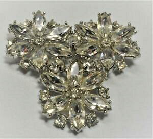 yzzr[ E͌^ԁEoCN [VOJ[ Be[WTChAlVo[NACXg[t[su[`vintage signed d arne silver clear rhinestones flower pin brooch