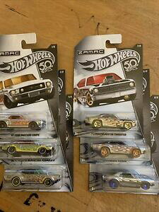 �y���������z�z�r�[ �E�͌^�ԁE�o�C�N ���[�V���O�J�[ �z�b�g�z�C�[�������O�J�[�hhotwheels 50 yrs anniversary zamac us muscle x6 unopened long card