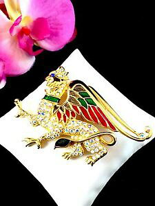 yzzr[ E͌^ԁEoCN [VOJ[ EgGfBVIGi}GXg[XRAXOtBu[`Fultra raro 1997 ltd edicion trifari tm enamal estras con alas griffin 