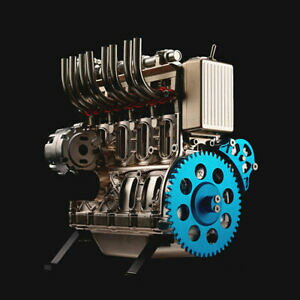 yzzr[ E͌^ԁEoCN [VOJ[ V_[t^GWLbgf4 cylinder full metal car engine assembly kit model toys for adult