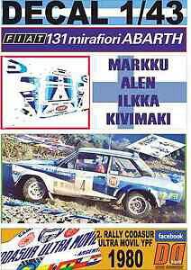 yzzr[ E͌^ԁEoCN [VOJ[ fJtBAbgAogAdecal 143 fiat 131 abarth malen rcodasur 1980 dnf 09