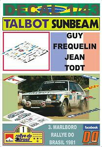 �y���������z�z�r�[ �E�͌^�ԁE�o�C�N ���[�V���O�J�[ �f�J�[���^���{�b�g�T���r�[�����[�^�X�t���P�����u���W��decal 143 talbot sunbeam lotus gfrequelin rdo brasil 1981 2nd 09