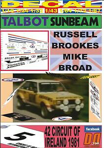 �y���������z�z�r�[ �E�͌^�ԁE�o�C�N ���[�V���O�J�[ �f�J�[���^���{�b�g�T���r�[�����[�^�X���b�Z���u���b�N�X�T�[�L�b�g�I�u�A�C�������hdecal talbot sunbeam lotus russell brookes circuit of ireland