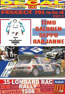 yzzr[ E͌^ԁEoCN [VOJ[ fJvW[^[{TlEBi[decal peugeot 205 turbo 16 e2 tsalonen rac r 1986 winner 09