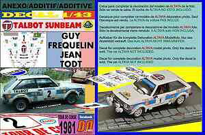 �y���������z�z�r�[ �E�͌^�ԁE�o�C�N ���[�V���O�J�[ �A�l�L�\�f�J���^���{�b�g�T���r�[�����[�^�X�K�C�t���P�����c�[���h�R���Zanexo decal 143 talbot sunbeam lotus guy frequelin tour de corse 1981 2nd 09