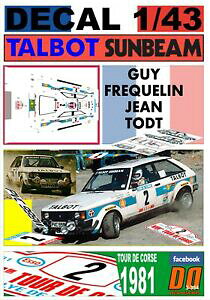�y���������z�z�r�[ �E�͌^�ԁE�o�C�N ���[�V���O�J�[ �f�J�[���^���{�b�g�T���r�[�����[�^�X�K�C�t���P�����c�[���h�R���Zdecal 143 talbot sunbeam lotus guy frequelin tour de corse 1981 2nd 09