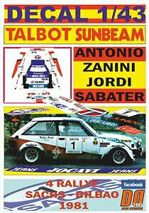 �y���������z�z�r�[ �E�͌^�ԁE�o�C�N ���[�V���O�J�[ �f�J�[���^���{�b�g�T���r�[�����[�^�X�U�j�j�T�b�N�Xdecal 143 talbot sunbeam lotus azanini rsachs 1981 winner 09