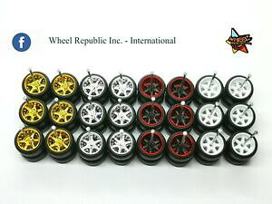 yzzr[ E͌^ԁEoCN [VOJ[ zbgzC[X|[NS^CZbg~bNXhot wheels 6 spoke rubber tire 12 sets 4 colors mix for jdm 164
