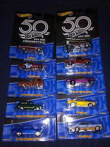�y���������z�z�r�[ �E�͌^�ԁE�o�C�N ���[�V���O�J�[ �z�b�g�z�C�[���Z�b�g2018 hot wheels 50th favorites set