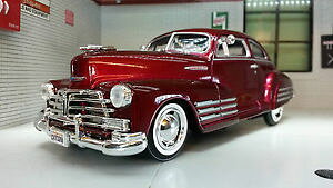 yzzr[ ͌^ fJ[ XP[r[bhV{[fJ[g lgb 124 scale ruby red chevrolet aerosedan fleetline 1948 motormax model car