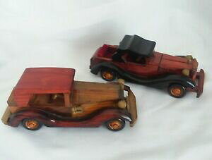 yzzr[ ͌^ fJ[ Be[WnhChNVbNfbgvintage handmade wood classic model car lot of 2 collectible handcrafted 8034;