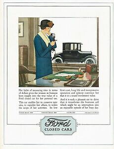 yzzr[ ͌^ fJ[ rbOIWire[WftH[h[^[J[fB[Xt@bVA[g1924 big original vintage model t ford motor car ladies fashion art print ad