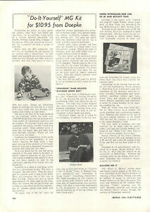 yzzr[ ͌^ fJ[ fX|[cJ[Lbg1954 paper ad article doepke model toy do it yourself mg mt sports car kit