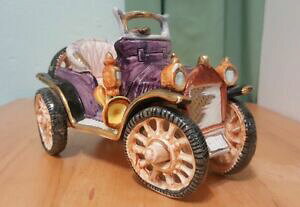 yzzr[ ͌^ fJ[ re[WAeB[NfJ[Z~bNvintage hand painted collectible antique model 1910 car ceramic porcelain purple