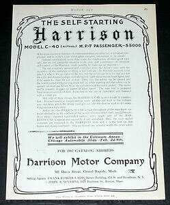 �y���������z�z�r�[ �͌^�� ���f���J�[ �n���\�����f���c�[�����O1907 old magazine print ad, harrison model c40 touring auto, self starting car