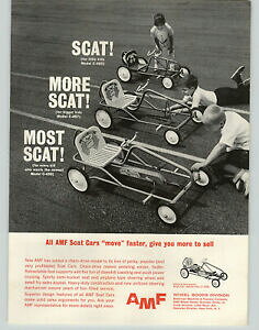 �y���������z�z�r�[ �͌^�� ���f���J�[ �X�L���b�g�`�F�[���h���C�u���f��1962 paper ad amf toy play scat cars chain drive 3 models pictures